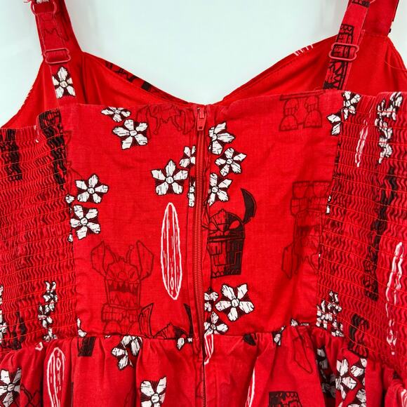 Disney Lilo & Stitch Retro Cut-Out Dress red printed fit and flare size medium - Picture 4 of 10